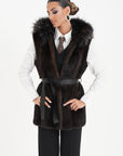 Gilet visone cosmea