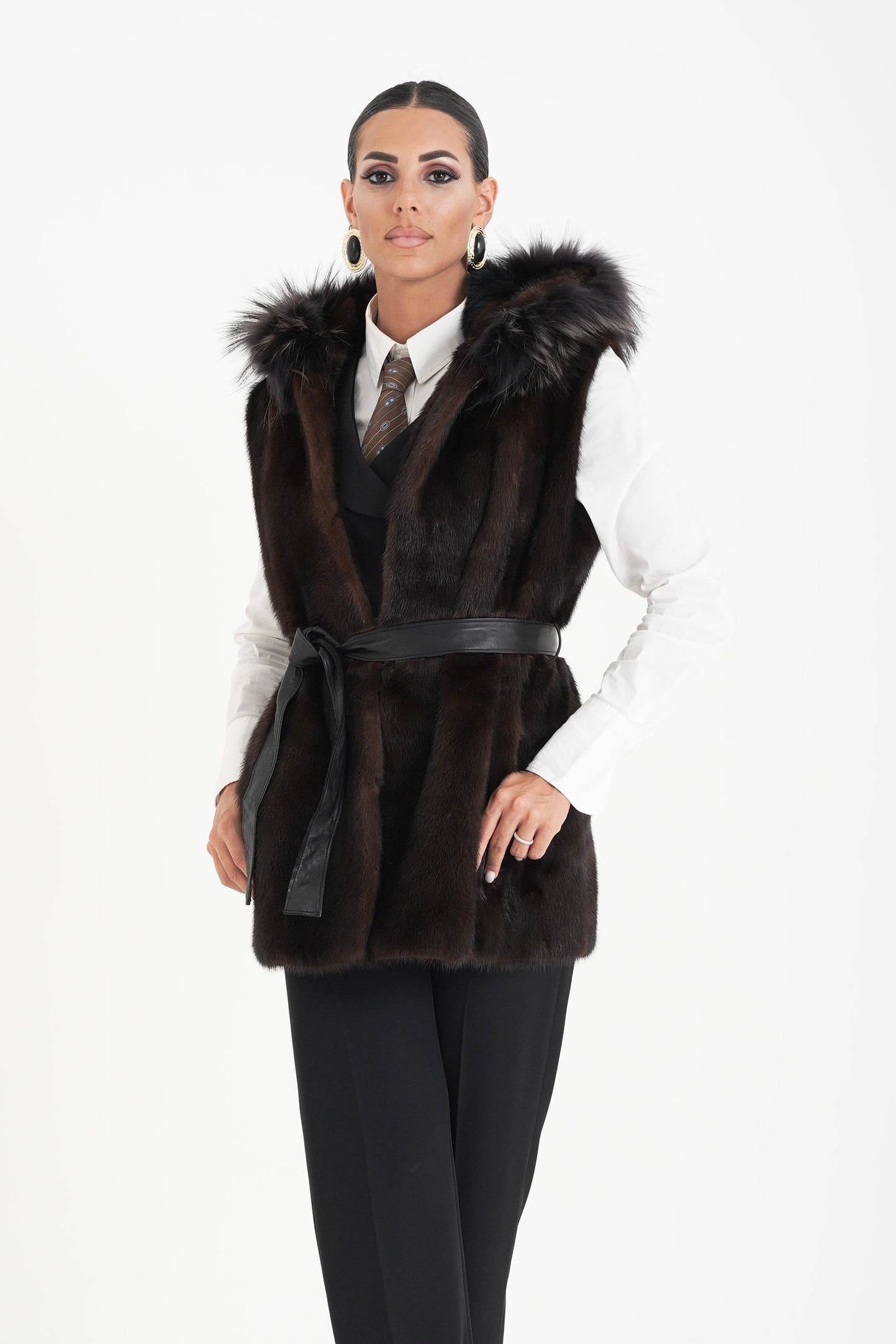 Gilet visone cosmea