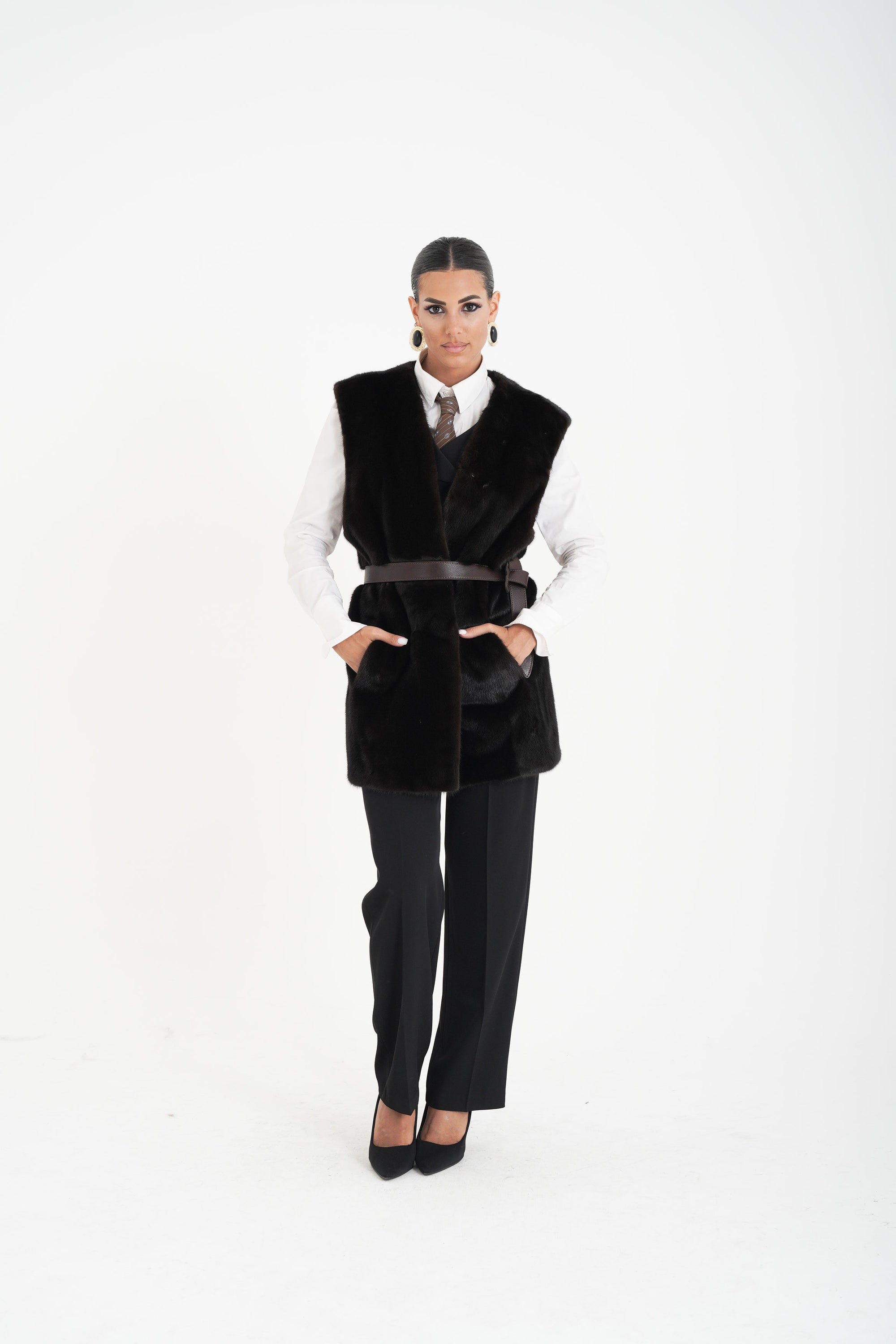 Gilet visone violetta