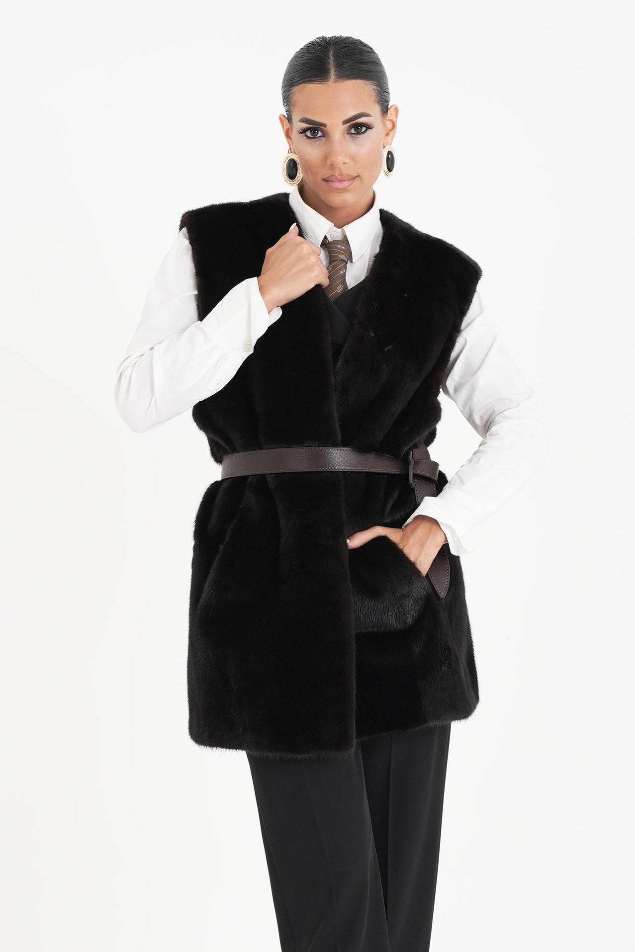 Gilet visone violetta