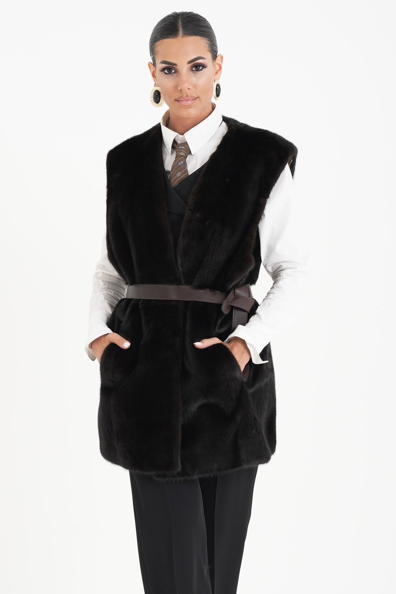 Gilet visone violetta