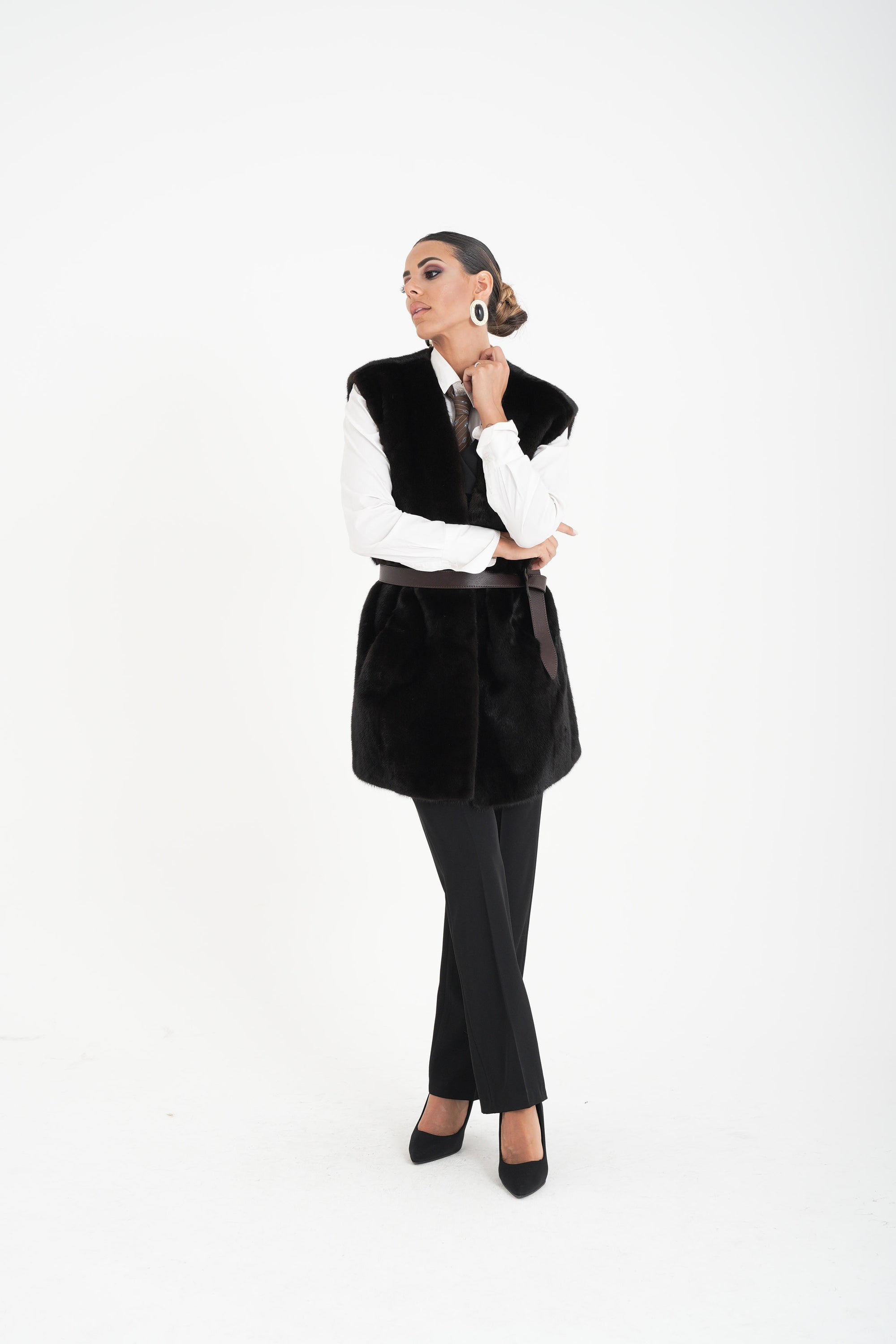 Gilet visone violetta