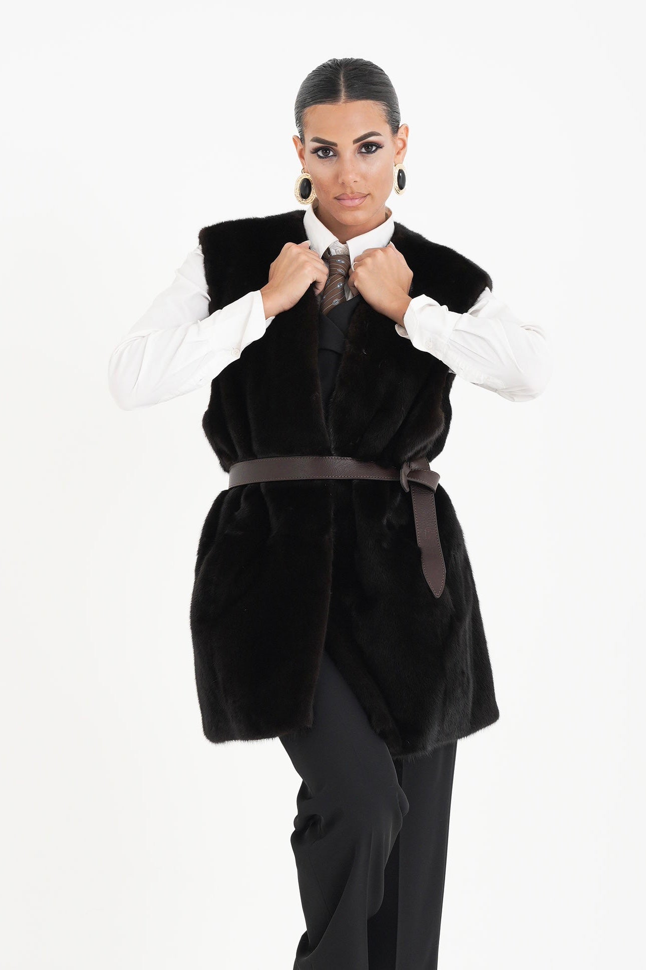 Gilet visone violetta