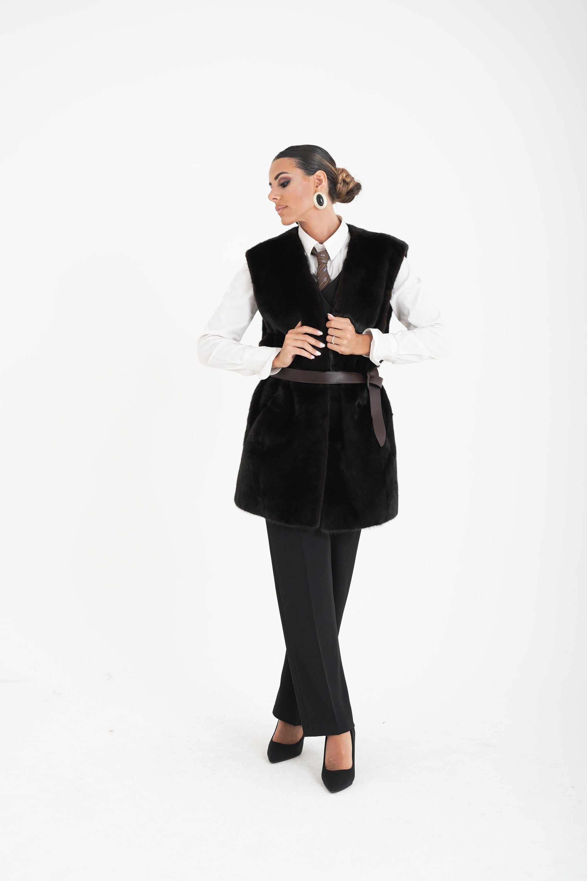 Gilet visone violetta